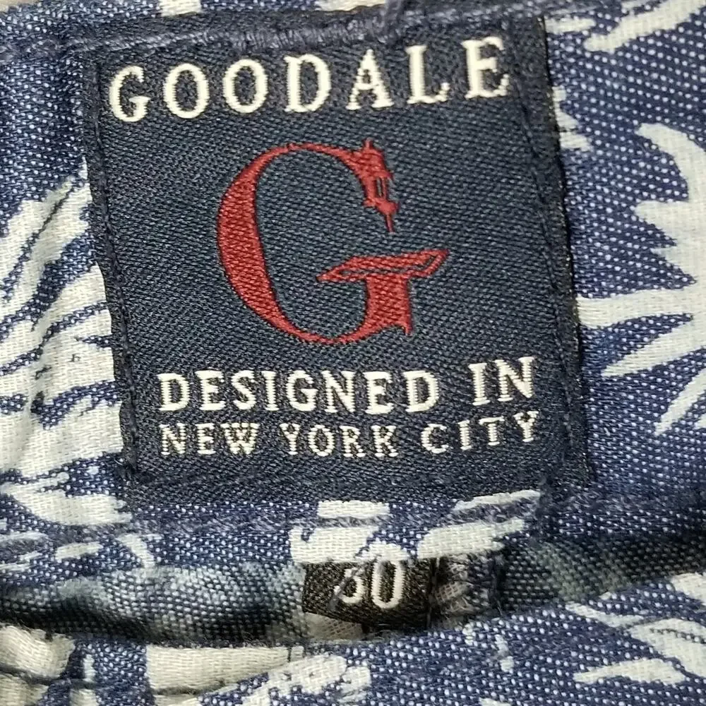 Goodale Shorts‎ Mens 30 Blue White Hawaiian Floral Print Casual Summer Beach